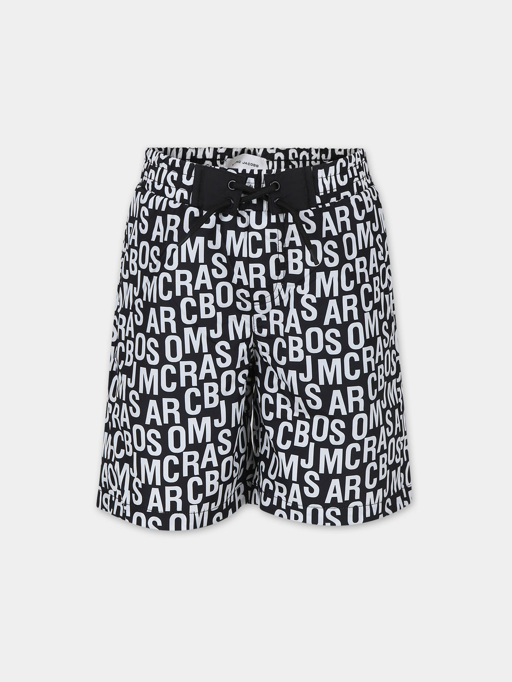 Black swim shorts for boy with logo